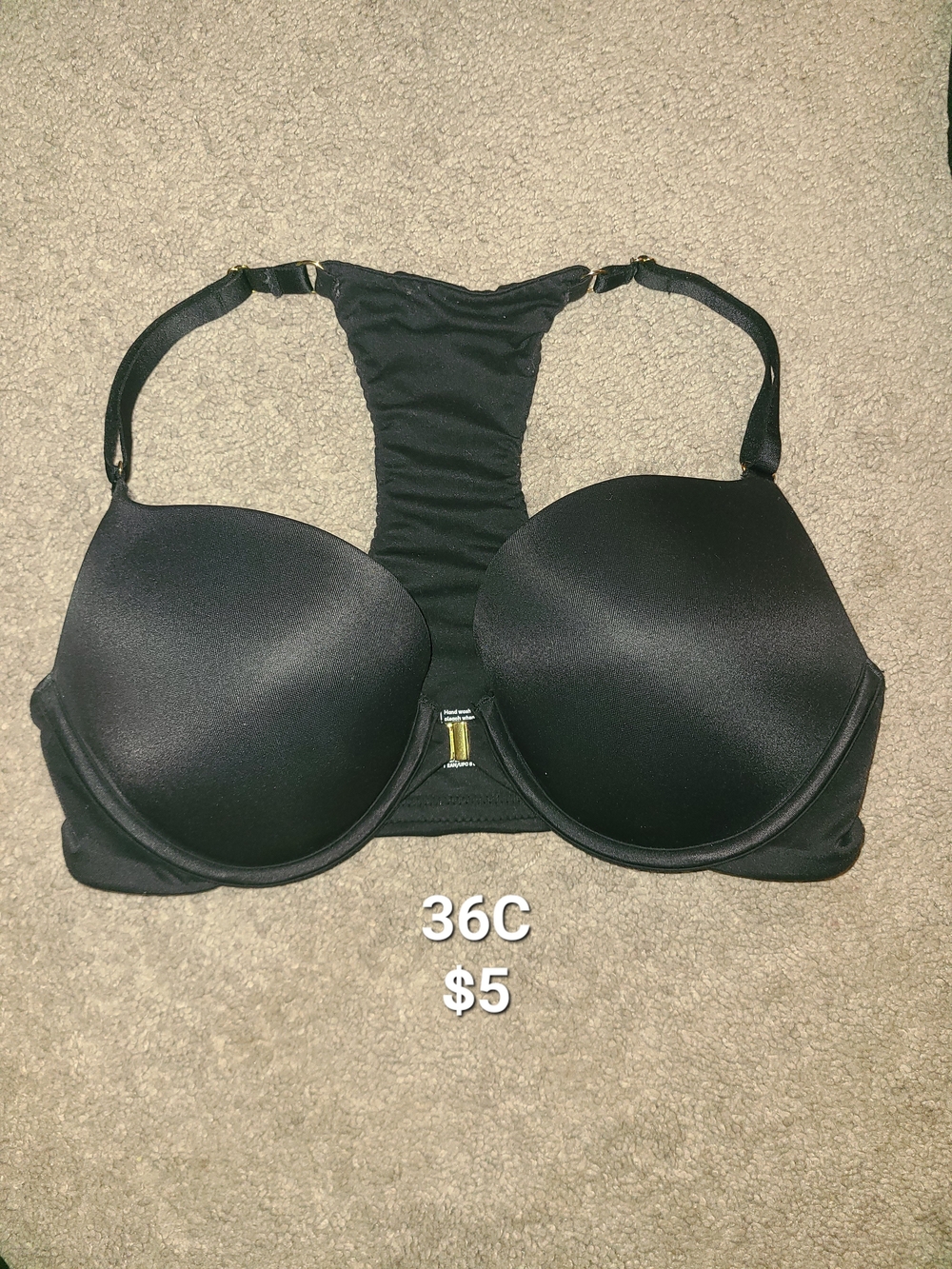 Black Racerback T-Shirt Bra - 36C